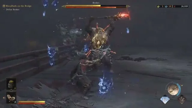 Benkei staggered by a purple posture break