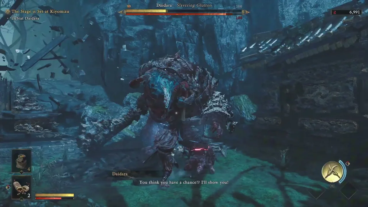 Perfect blocking Daidara's charging attack