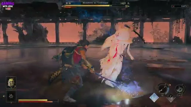 Evading Yoshitsune's aerial plunge attack